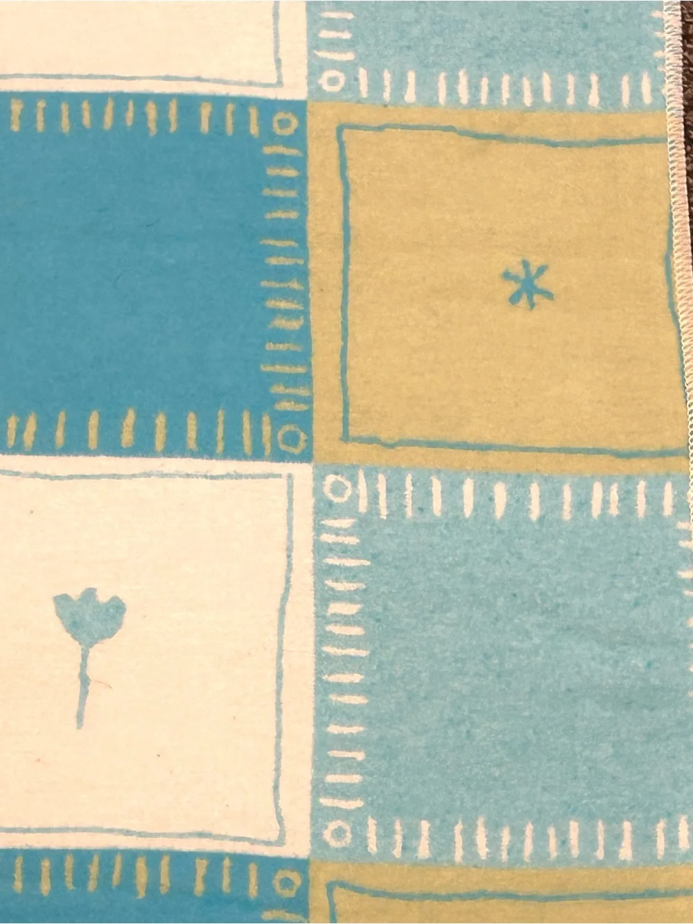 NWT David Fussenegger Baby Blanket Kinderdecke Juwel with Square Print Design